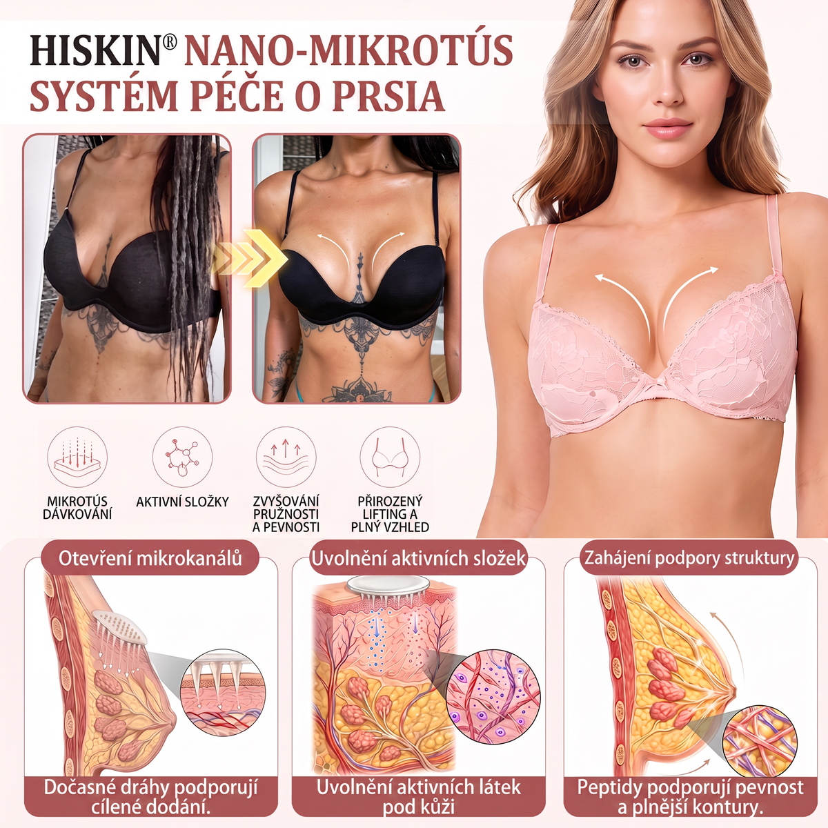 🍁🍁🍁HISKIN® Mikroneedlová náplast pro podporu objemu, lifting a pevnost prsou